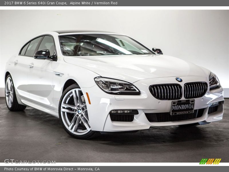 Alpine White / Vermilion Red 2017 BMW 6 Series 640i Gran Coupe