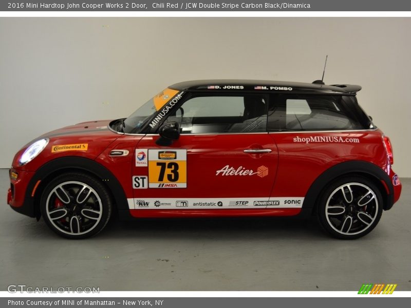 Chili Red / JCW Double Stripe Carbon Black/Dinamica 2016 Mini Hardtop John Cooper Works 2 Door