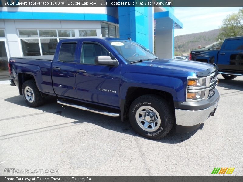 Blue Topaz Metallic / Jet Black/Dark Ash 2014 Chevrolet Silverado 1500 WT Double Cab 4x4