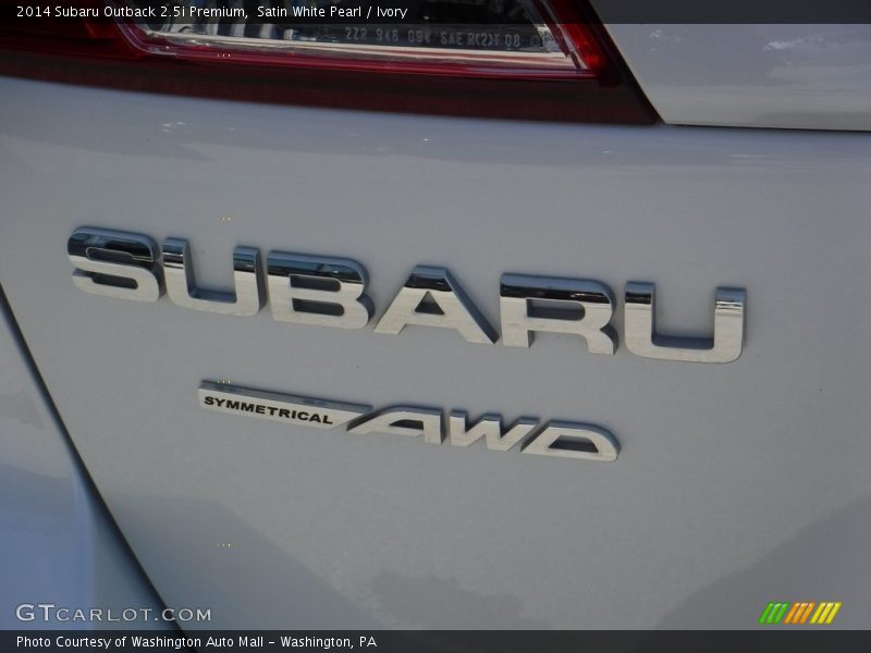 Satin White Pearl / Ivory 2014 Subaru Outback 2.5i Premium