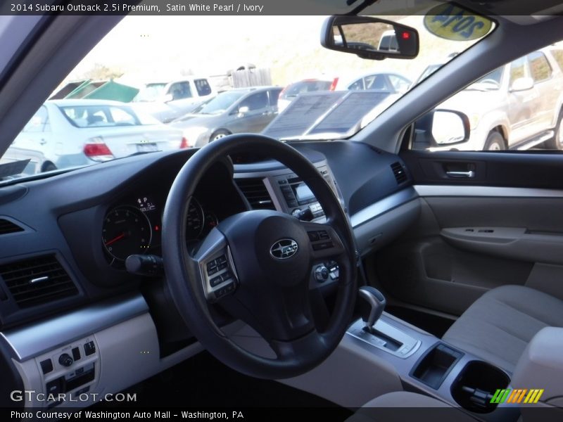 Satin White Pearl / Ivory 2014 Subaru Outback 2.5i Premium