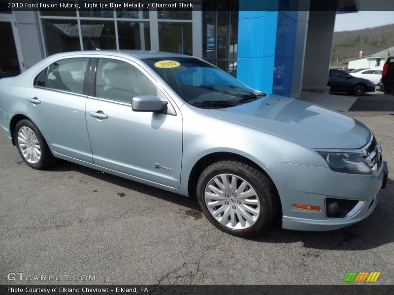 Light Ice Blue Metallic / Charcoal Black 2010 Ford Fusion Hybrid