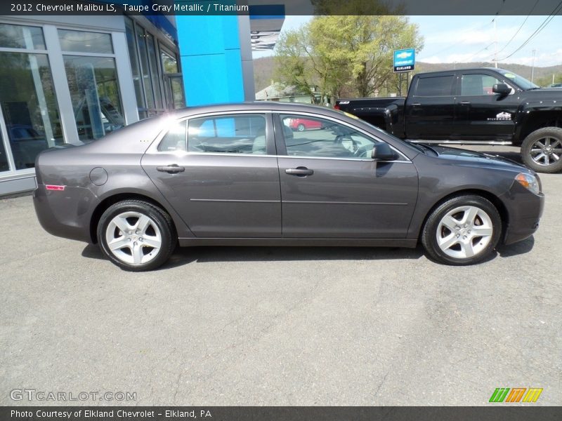 Taupe Gray Metallic / Titanium 2012 Chevrolet Malibu LS