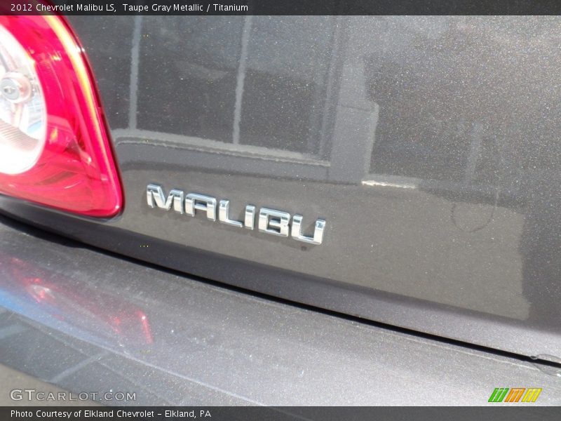 Taupe Gray Metallic / Titanium 2012 Chevrolet Malibu LS