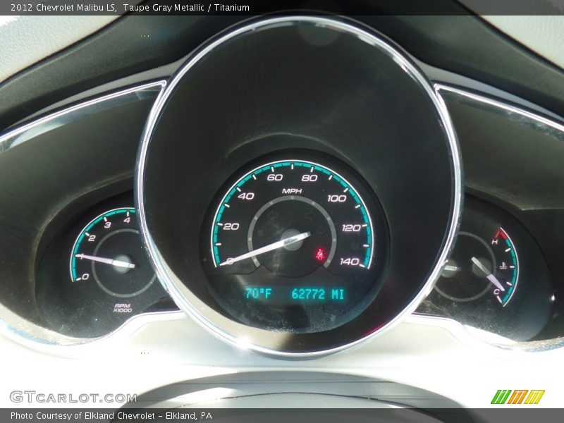 Taupe Gray Metallic / Titanium 2012 Chevrolet Malibu LS
