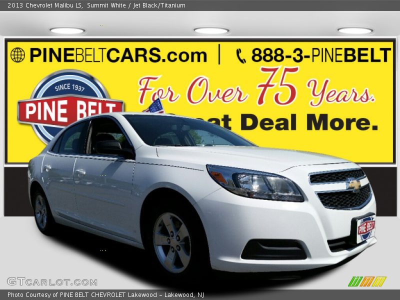 Summit White / Jet Black/Titanium 2013 Chevrolet Malibu LS