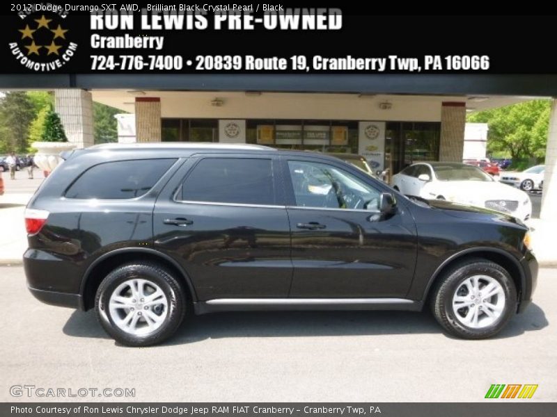Brilliant Black Crystal Pearl / Black 2012 Dodge Durango SXT AWD