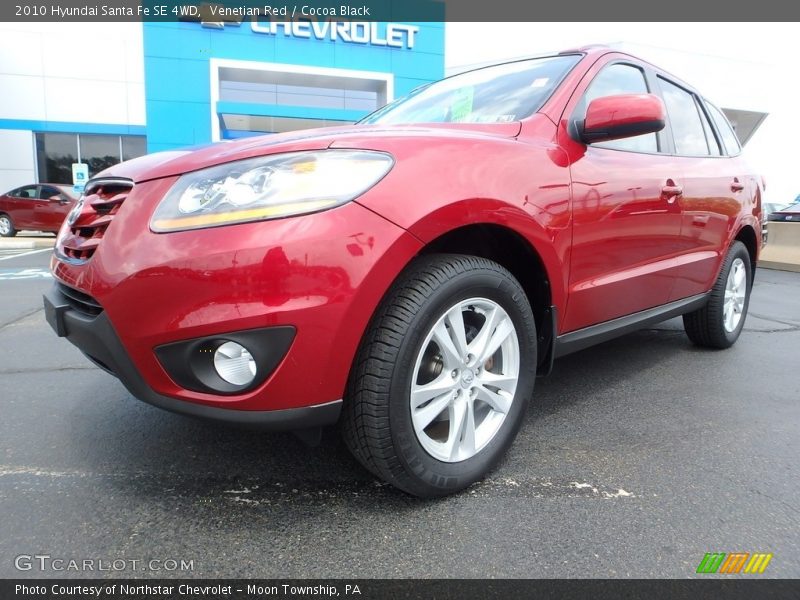 Venetian Red / Cocoa Black 2010 Hyundai Santa Fe SE 4WD