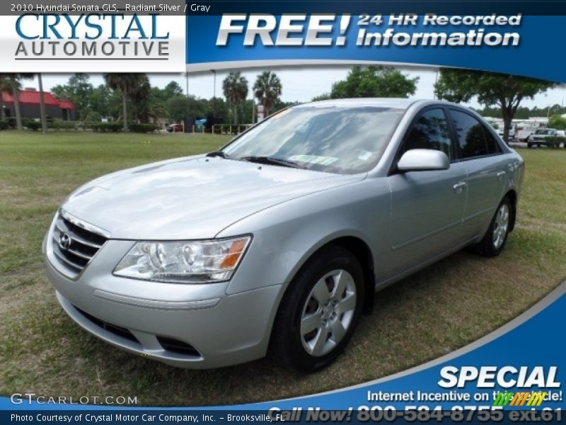 Radiant Silver / Gray 2010 Hyundai Sonata GLS