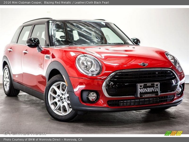 Blazing Red Metallic / Leather/Cloth Black Pearl 2016 Mini Clubman Cooper