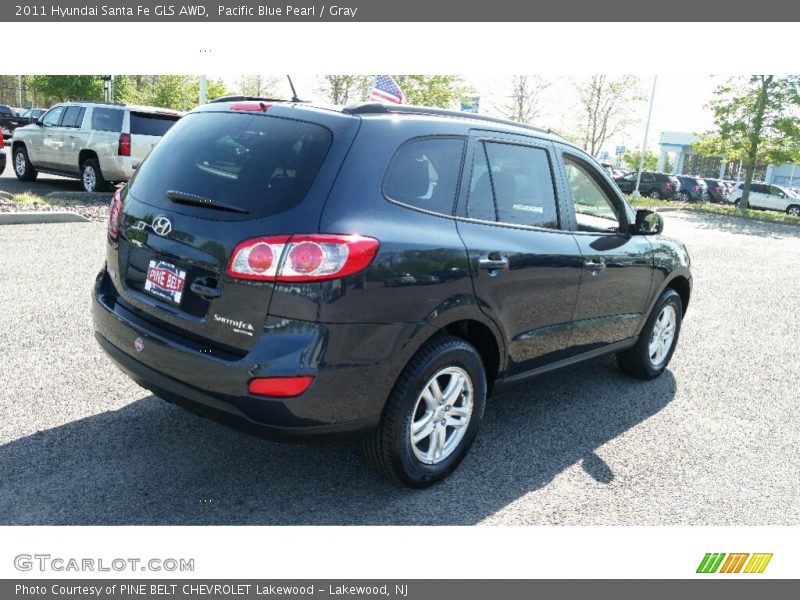 Pacific Blue Pearl / Gray 2011 Hyundai Santa Fe GLS AWD