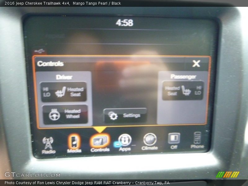 Mango Tango Pearl / Black 2016 Jeep Cherokee Trailhawk 4x4