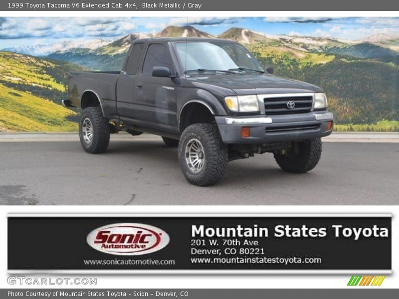 Black Metallic / Gray 1999 Toyota Tacoma V6 Extended Cab 4x4