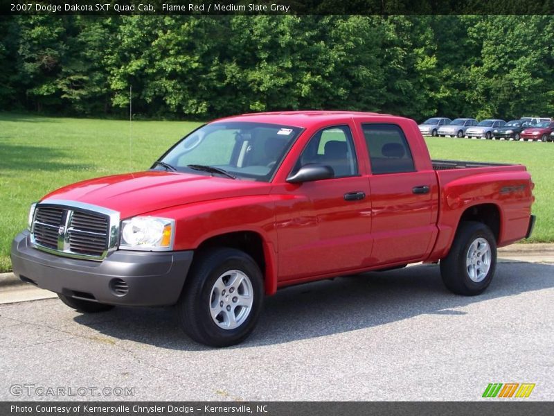 Flame Red / Medium Slate Gray 2007 Dodge Dakota SXT Quad Cab