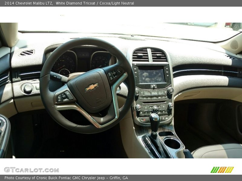 White Diamond Tricoat / Cocoa/Light Neutral 2014 Chevrolet Malibu LTZ