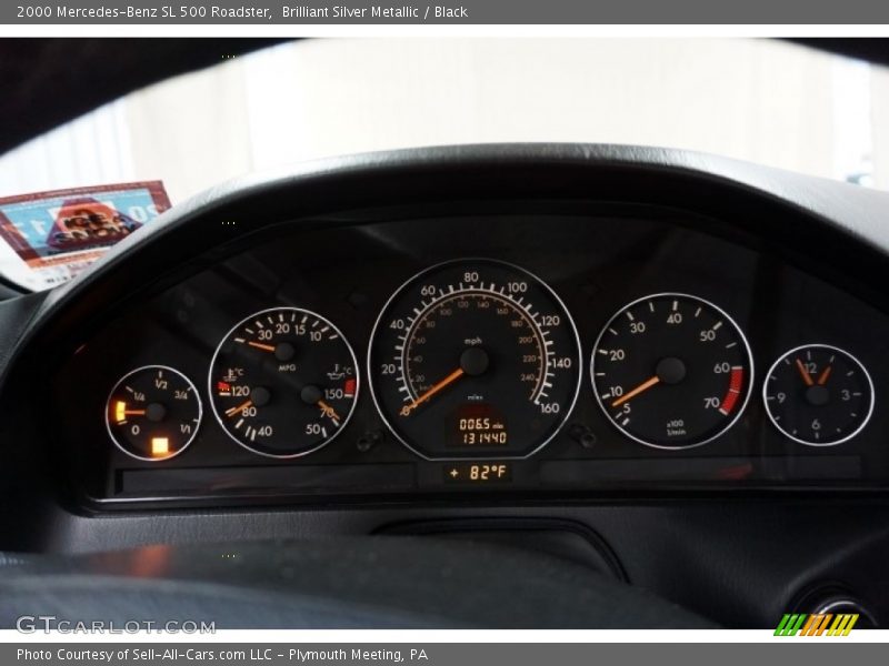 Brilliant Silver Metallic / Black 2000 Mercedes-Benz SL 500 Roadster