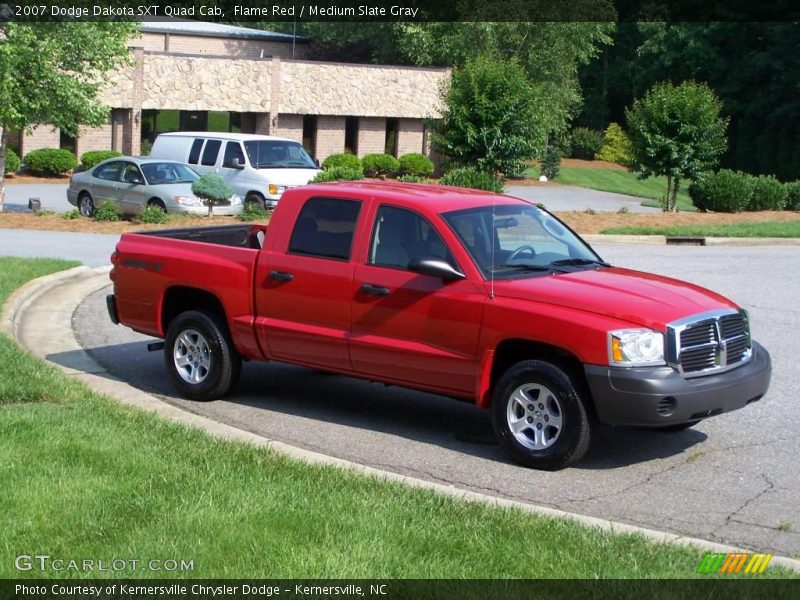 Flame Red / Medium Slate Gray 2007 Dodge Dakota SXT Quad Cab