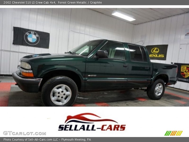 Forest Green Metallic / Graphite 2002 Chevrolet S10 LS Crew Cab 4x4