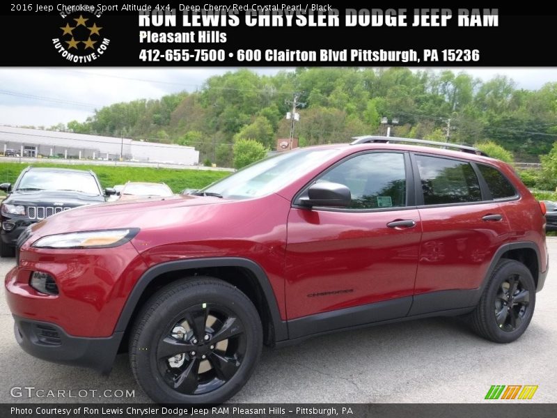 Deep Cherry Red Crystal Pearl / Black 2016 Jeep Cherokee Sport Altitude 4x4