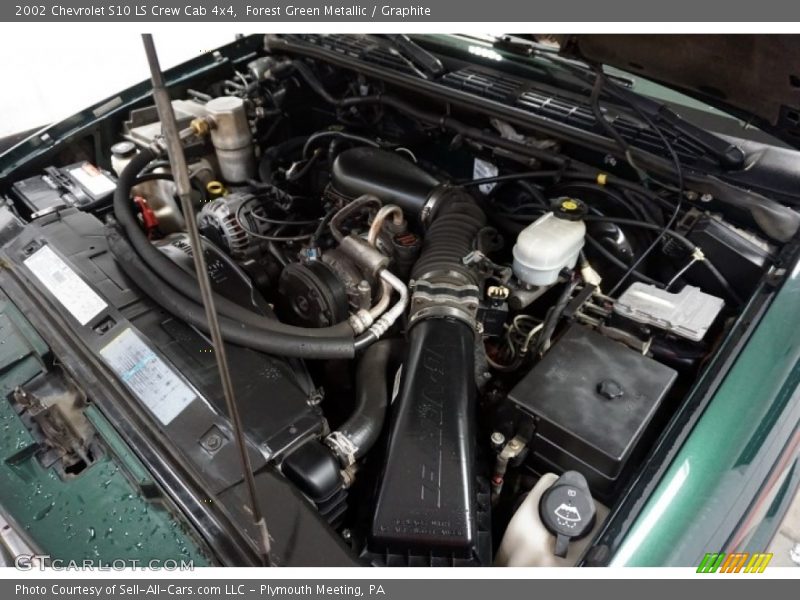 Forest Green Metallic / Graphite 2002 Chevrolet S10 LS Crew Cab 4x4