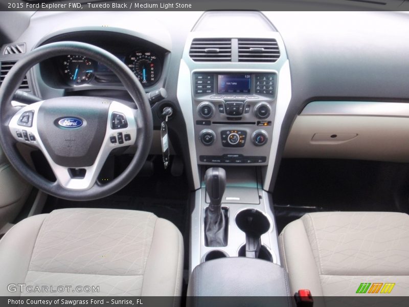 Tuxedo Black / Medium Light Stone 2015 Ford Explorer FWD