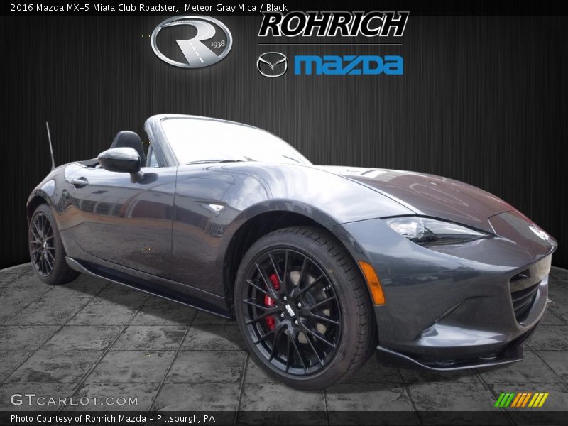 Meteor Gray Mica / Black 2016 Mazda MX-5 Miata Club Roadster