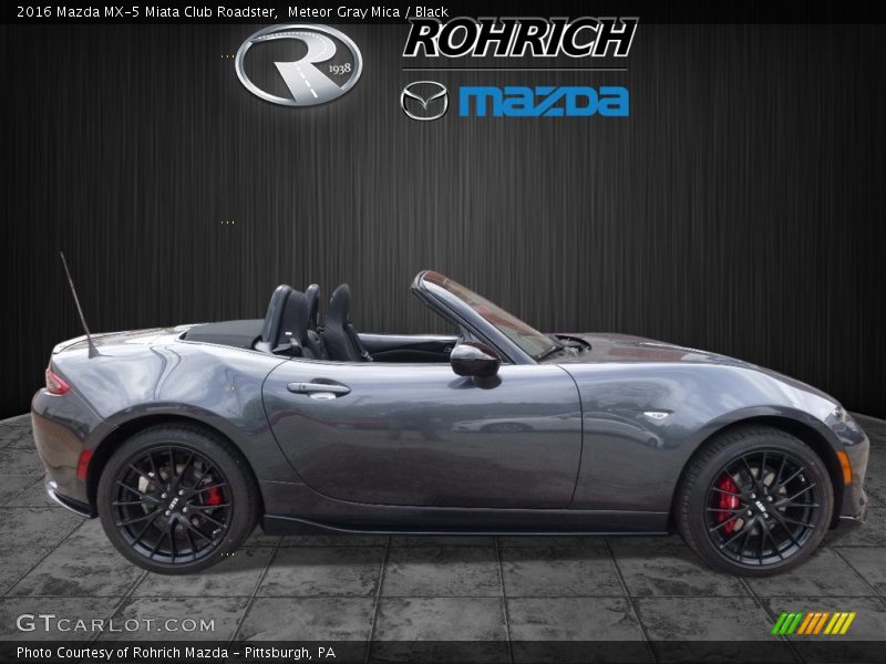 Meteor Gray Mica / Black 2016 Mazda MX-5 Miata Club Roadster