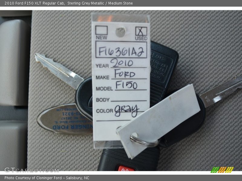 Sterling Grey Metallic / Medium Stone 2010 Ford F150 XLT Regular Cab