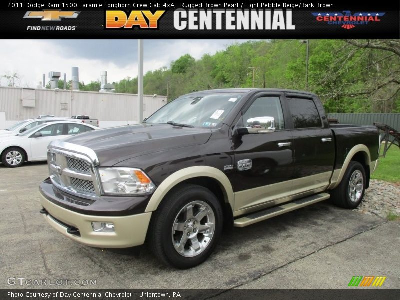 Rugged Brown Pearl / Light Pebble Beige/Bark Brown 2011 Dodge Ram 1500 Laramie Longhorn Crew Cab 4x4