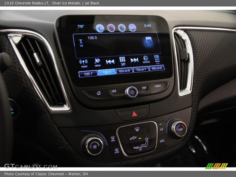 Silver Ice Metallic / Jet Black 2016 Chevrolet Malibu LT