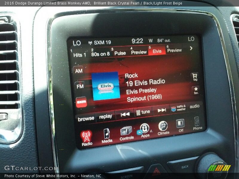 Brilliant Black Crystal Pearl / Black/Light Frost Beige 2016 Dodge Durango Limited Brass Monkey AWD