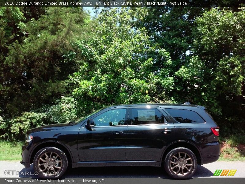 Brilliant Black Crystal Pearl / Black/Light Frost Beige 2016 Dodge Durango Limited Brass Monkey AWD