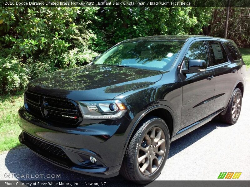 Brilliant Black Crystal Pearl / Black/Light Frost Beige 2016 Dodge Durango Limited Brass Monkey AWD