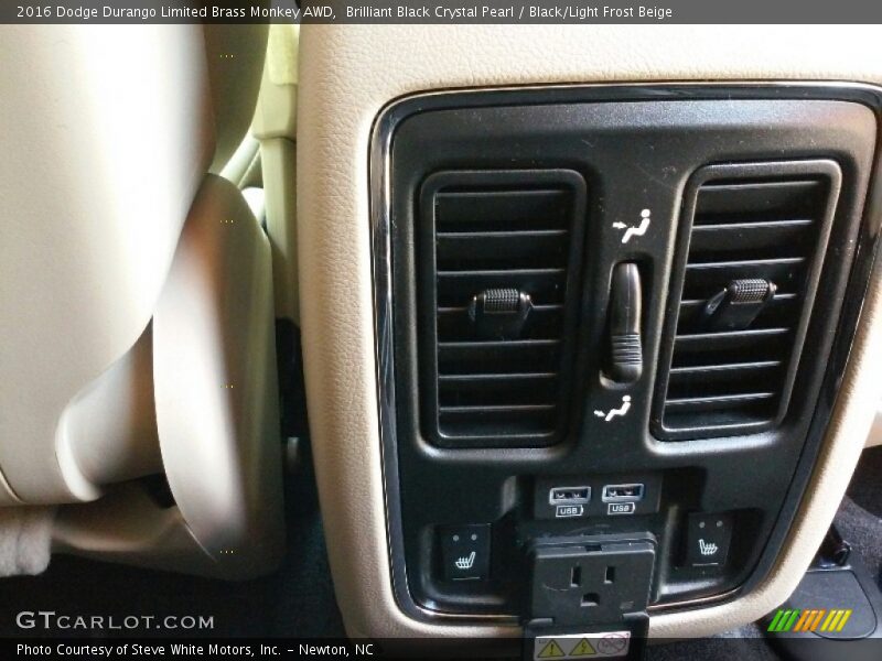 Brilliant Black Crystal Pearl / Black/Light Frost Beige 2016 Dodge Durango Limited Brass Monkey AWD