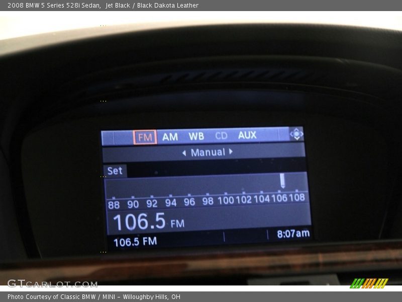 Jet Black / Black Dakota Leather 2008 BMW 5 Series 528i Sedan