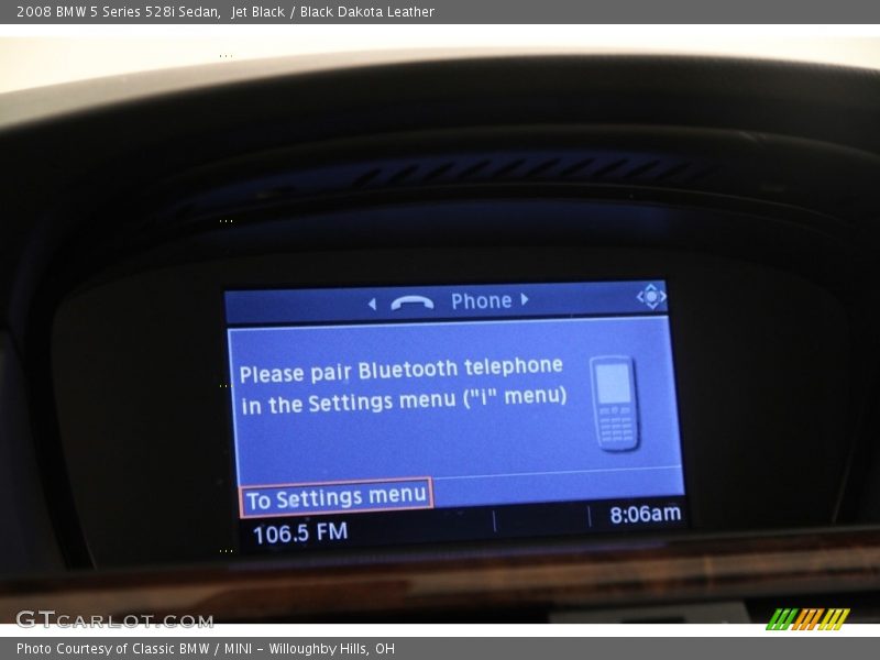 Jet Black / Black Dakota Leather 2008 BMW 5 Series 528i Sedan