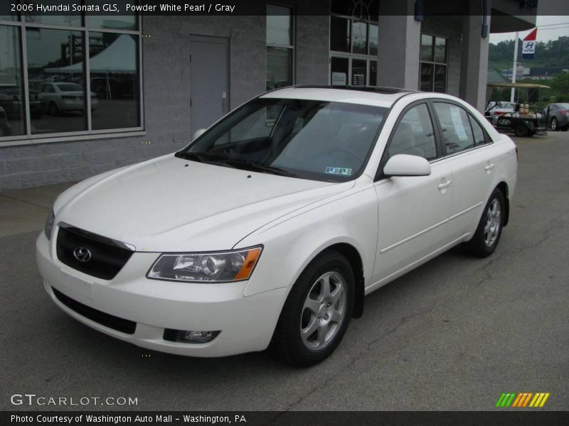 Powder White Pearl / Gray 2006 Hyundai Sonata GLS