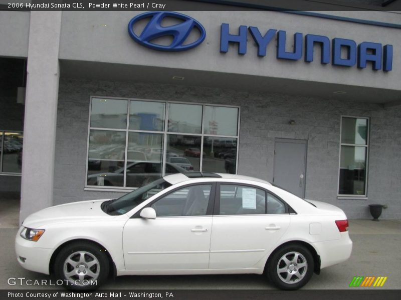 Powder White Pearl / Gray 2006 Hyundai Sonata GLS