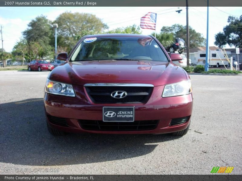 Dark Cherry Red / Beige 2007 Hyundai Sonata GLS