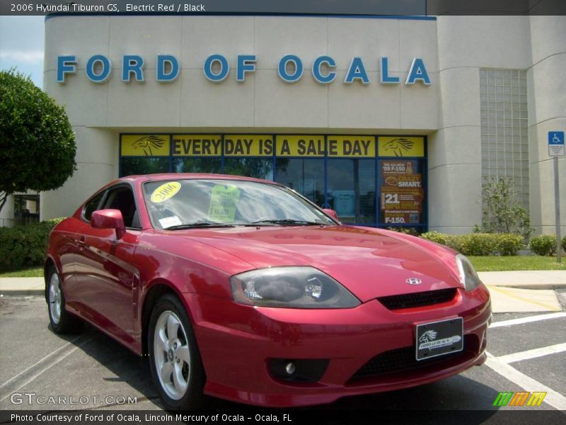 Electric Red / Black 2006 Hyundai Tiburon GS