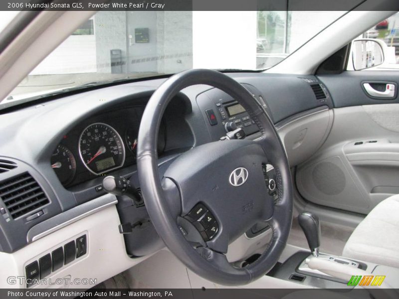 Powder White Pearl / Gray 2006 Hyundai Sonata GLS