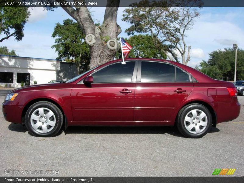 Dark Cherry Red / Beige 2007 Hyundai Sonata GLS