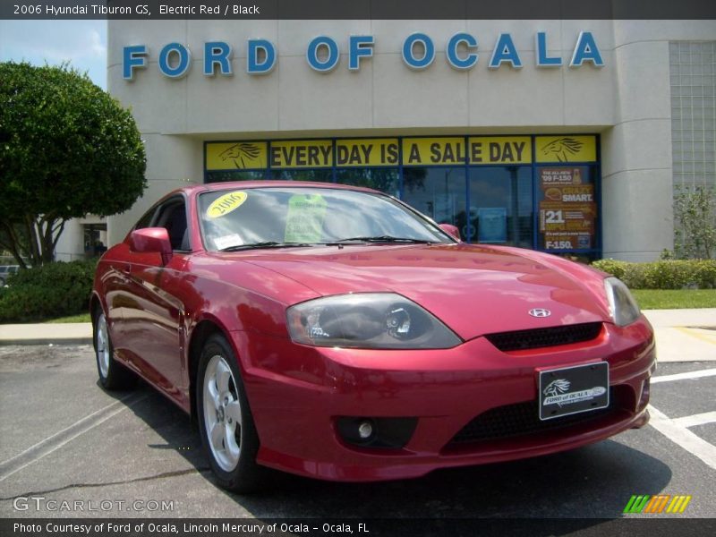 Electric Red / Black 2006 Hyundai Tiburon GS