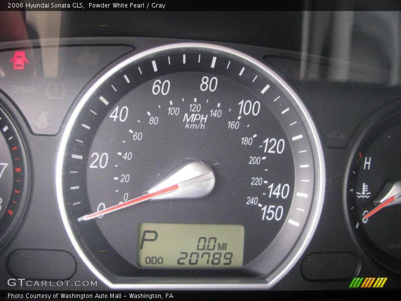 Powder White Pearl / Gray 2006 Hyundai Sonata GLS