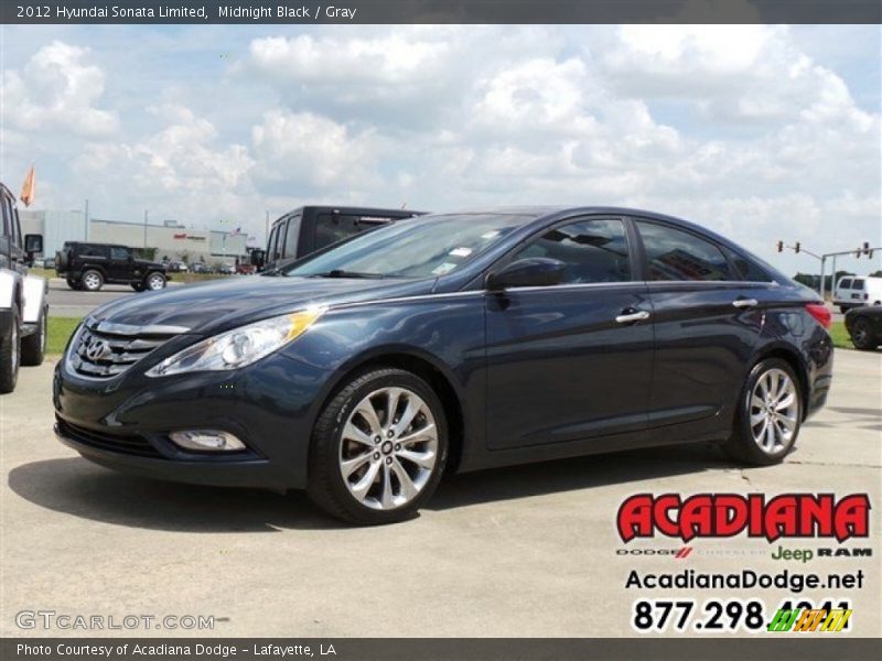 Midnight Black / Gray 2012 Hyundai Sonata Limited