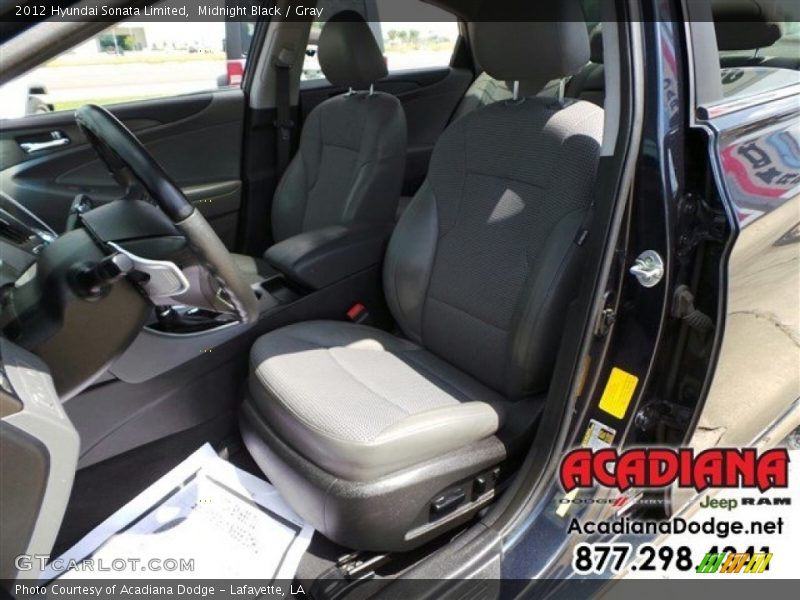 Midnight Black / Gray 2012 Hyundai Sonata Limited