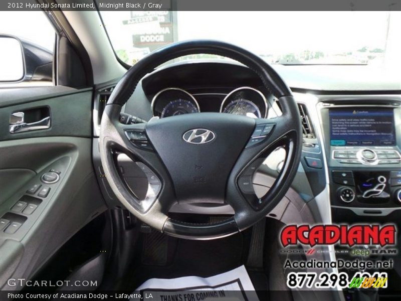 Midnight Black / Gray 2012 Hyundai Sonata Limited