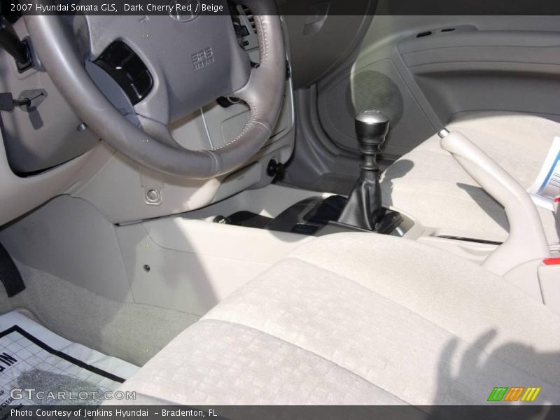 Dark Cherry Red / Beige 2007 Hyundai Sonata GLS