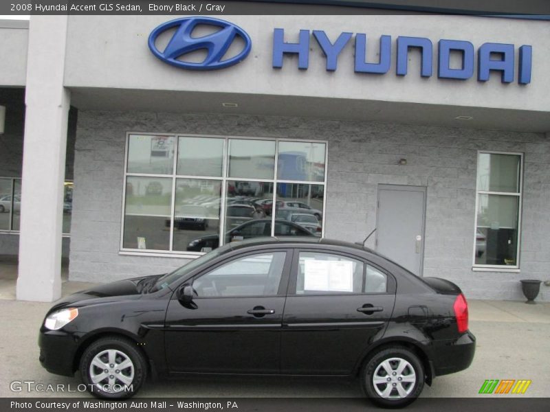 Ebony Black / Gray 2008 Hyundai Accent GLS Sedan