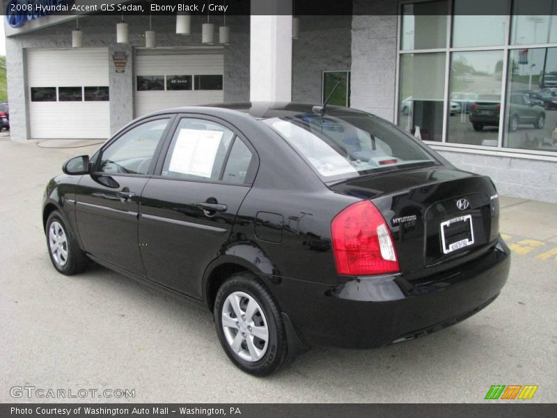 Ebony Black / Gray 2008 Hyundai Accent GLS Sedan